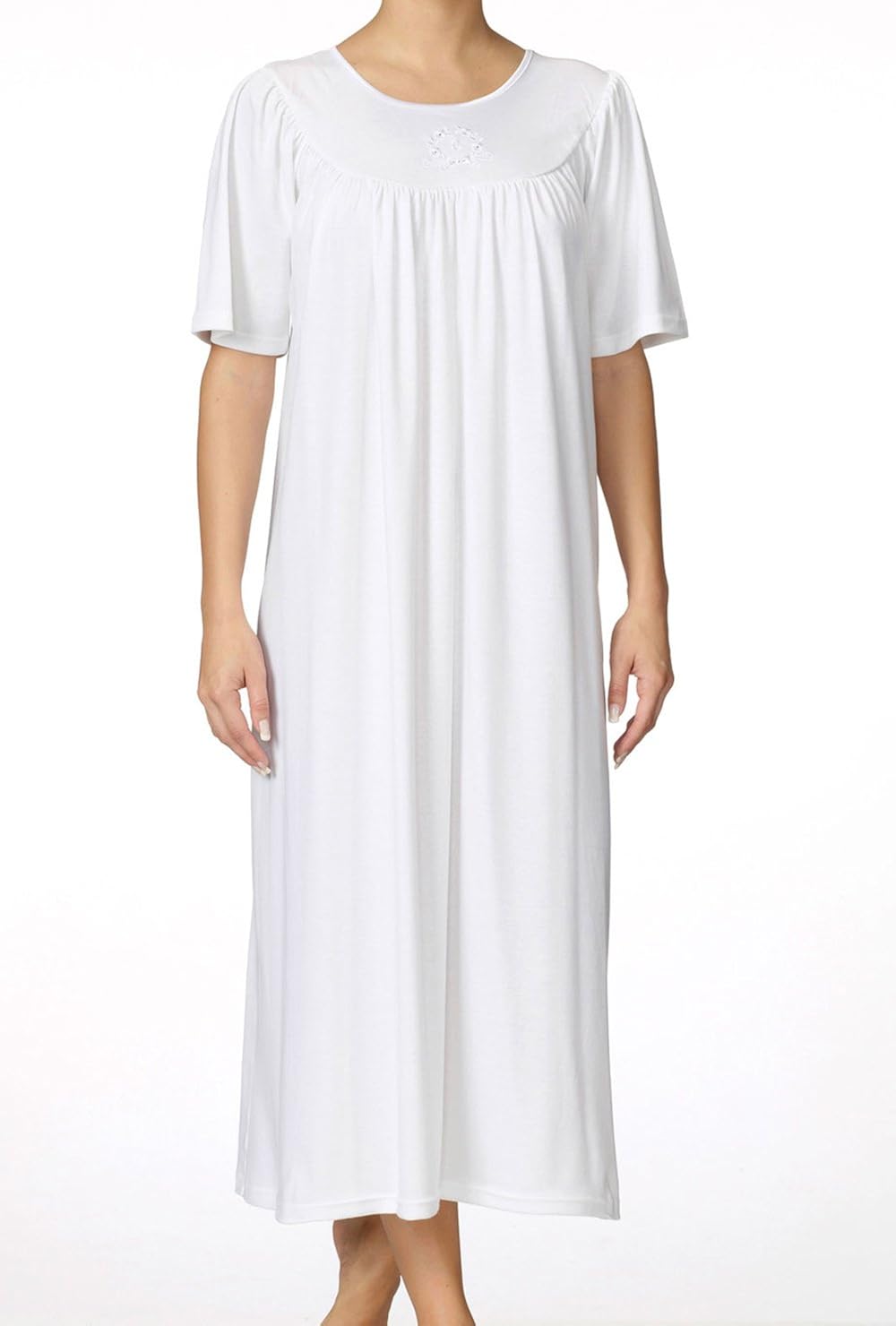 Calida Cotton Nightgowns Short Sleeve Knit Gowns in Paisley Prints