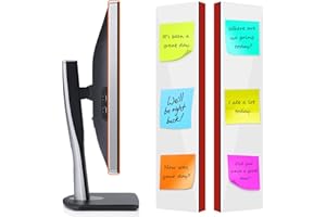 FaitAtten 2-Pack Large Frameless Monitor Sticky Note Boards - Screen Memo Board for Edgeless Monitors, 13.6 X 3.6 Inch Home Office Computer Memo Holder