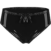 SEAUR Women’s Sexy Cheeky Panties Shiny PU Leather Underwear Rave Bottom