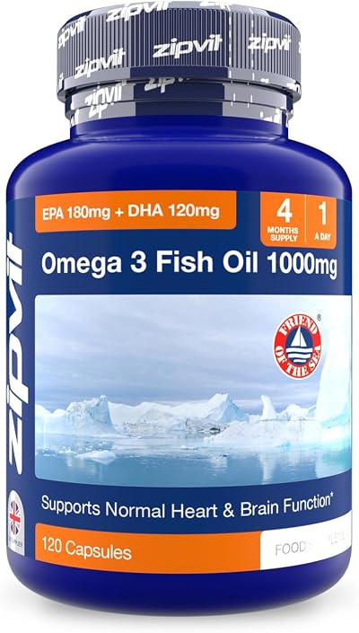 Zipvit Omega 3 Fish Oil 1000mg 120 Softgels EPA 180mg DHA 120mg