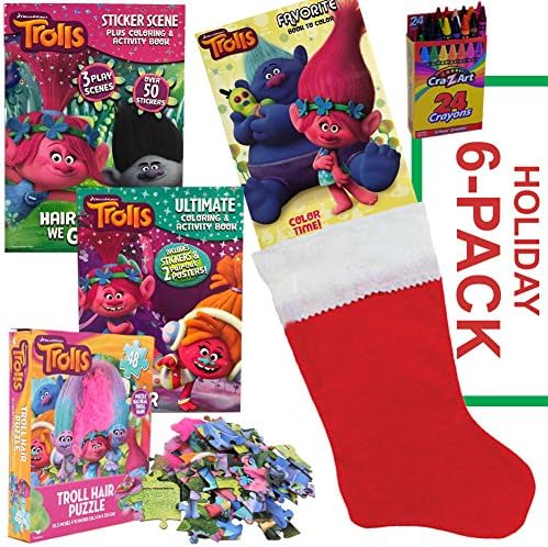 Dreamworks Trolls Christmas Stocking Stuffer Bundle - Trolls 6 PACK - Christmas Gift for Children Ages 3-8