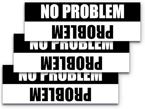 Amazon Com 9x3 No Problem Problem 3 Pack Bumper Sticker Off Road Vehicle Bumper Sticker 100 Waterproof White Letters No Problem Black Letters Problem Arts Crafts Sewing