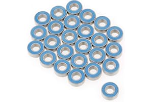 25pcs/Set Rubber Sealed Ball Bearings, 5x11x4mm MR115-2RS Blue Metal Rubber Sealed Ball Bearings