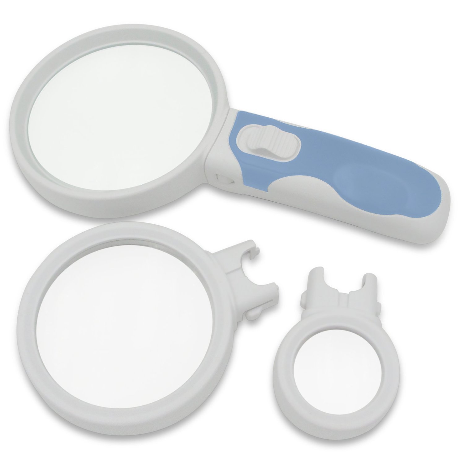 Fancii LED Illuminated Handheld Magnifying Glass Set 2X 3