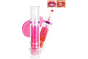 LYSDEFEU Lip Plumping Booster-2Colors Spicy Lip Plumper Oil Lip Gloss, Plump and Pout Lip Plumper Hydrating & Volumizes Lip GLaze, Enhancing Plump Effect for Fuller Lips, Lip Glossy Makeup Gift for Women-03+04