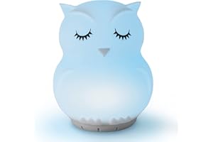 RAINLAX Mindfulness 'Breathing Owl' | 4-7-8 Guided Visual Meditation Breathing Light | 3 in 1 Device with Night Light & Noise Machine for ADHD Anxiety Stress Relief Sleep - Gift for Kids Adult Women Men
