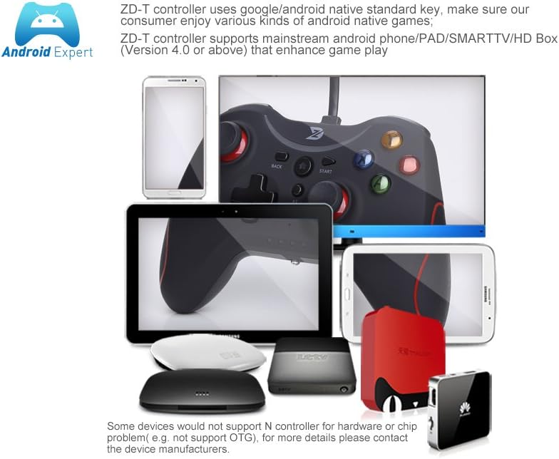 ZD T Gaming Wired Gamepad Controller Joystick for PC(Windows XP/7/8/8.1/10) / Playstation 3 / Android/Steam - Not Support The Xbox 360/One (T-Wired): Computers & Accessories