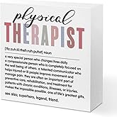 Physical Therapy Gifts, Physical Therapist Gifts Wood Box Sign, Appreciation Gifts PT Gifts for Doctor Therapist Coworker, Therapist Office Decor Living Room Desk Cubicle Table Shelf Decor