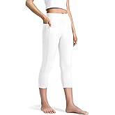 JOCMIC Girls Capri Leggings High Waisted Athletic Leggings with Pockets for Kids Dance Gymnastics Running