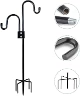 hifrom 76 Inch Adjustable Outdoor Shepherd Hook with 5 Prong Base view 5