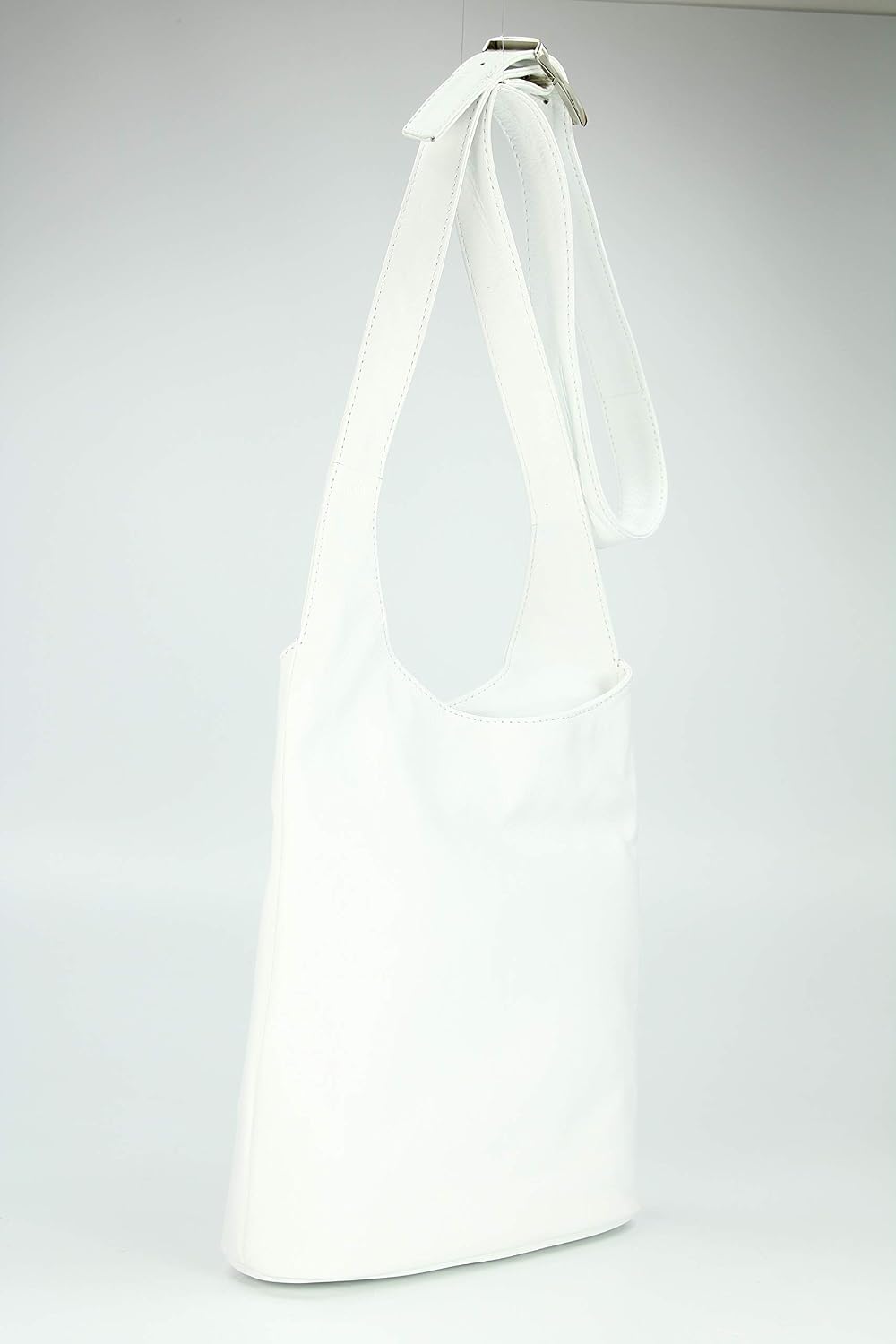 Belli® Womens Italian Genuine Nappa Leather Shoulder Bag Cross Over Bag White - 24x28x8 cm (W x H x D) - Image 4