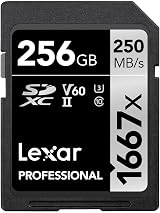 Lexar Professional 1667x SD Card 256GB UHS-II SDXC U3 V60 Read 250MB/s