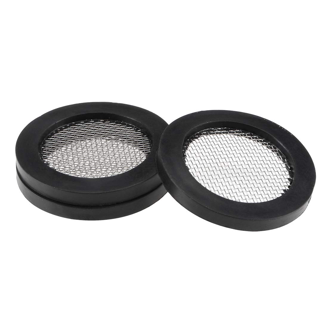 sourcing map Rubber Flat Washers 30mm OD 21mm ID 3mm Thickness with Stainless Steel Filter, for Faucet Pipe Water Hose, Pack of 3