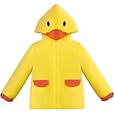 FYMNSI Baby Boys Girls Duck Raincoats Lightweight Waterproof Hooded Jacket Toddler Cartoon Zip Up Thin Coat Outfit Outwear