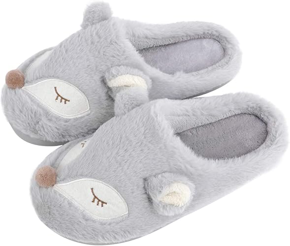Amazon フェークフェース キツネ スリッパ ルームシューズ 大人 室内履き 暖かい もこもこスリッパ 防寒保温 部屋用スリッパ 静音 滑り止め 屋内シューズ 洗える 履きやすい 妊婦ルームシューズ 秋冬 Fakeface フェークフェース スリッパ ルームシューズ