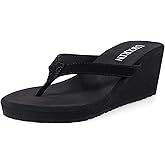 UBXRIN Women's Wedge Flip Flops Comfortable Platform Thong Sandals,Beach Pool Casual Summer Slip-On Shoes