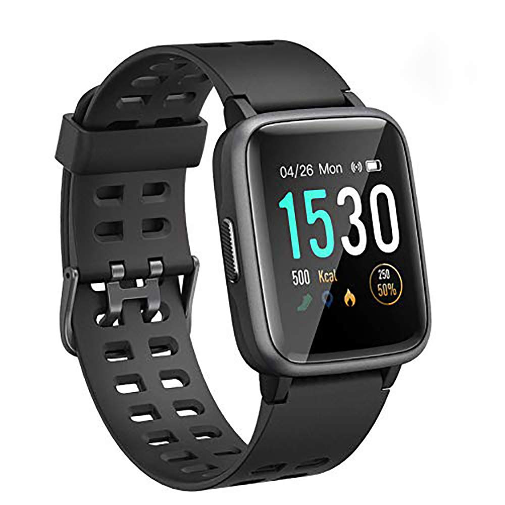 ANGGO Fitness Watch, Smart Watch with Heart Rate Monitor, 45 Day Long Standby, IP68 Waterproof, Calorie Counter, Sleep Monitor Tracker for Men Women Android IOS (Black)