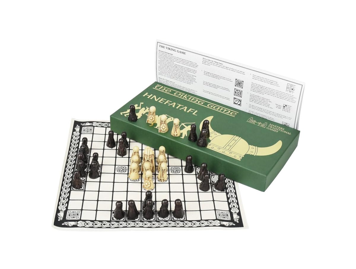 Hnefatafl Board Game - Viking Chess Set - The Masters Edition with Cloth Board and Detailed Resin Pieces - Two Player Strategy Board Game