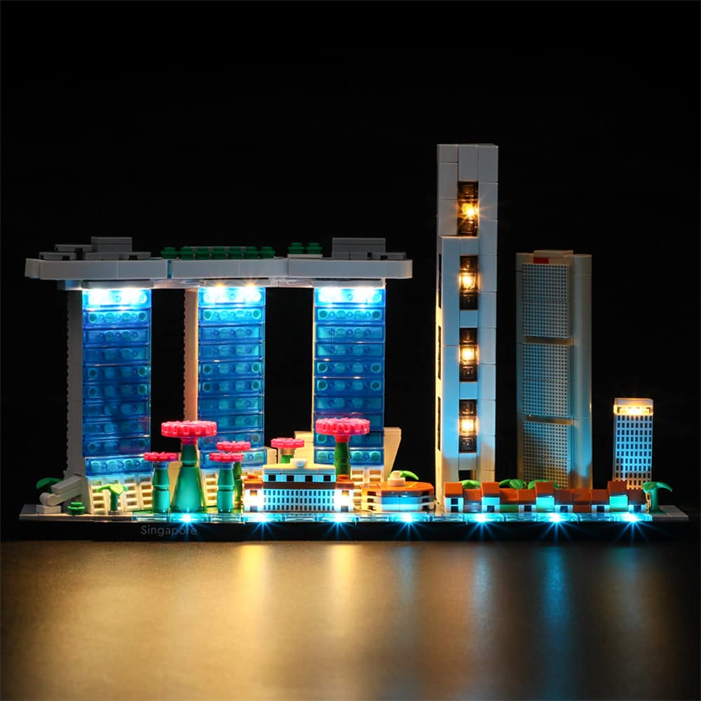 GEAMENT LED Light Kit Compatible with LEGO Singapore - Lighting Set for Architecture 21057 Building Model (Building Set Not Included)