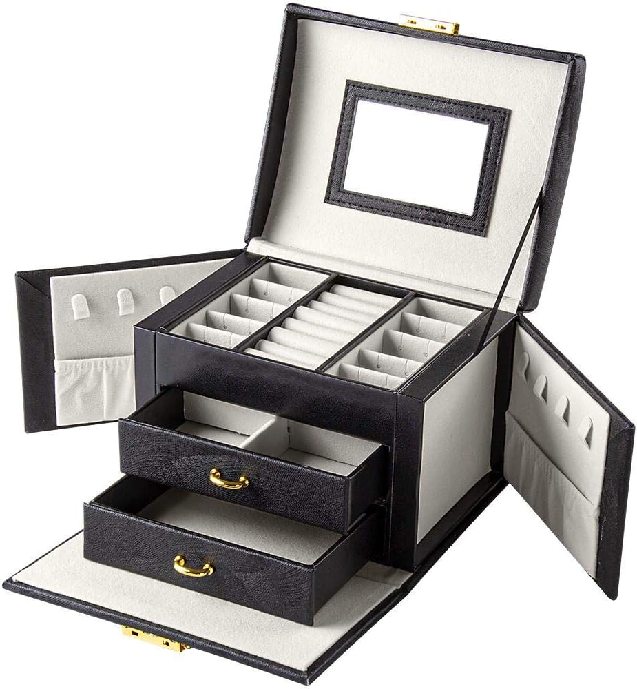 BalladHome Caja Joyero Caja para Joyas Organizador de Joyas con 2