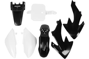 Black Motorcycle Fairing Body Kit - 7 Piece Plastic Splash Guard Set Fit for CRF50 XR50 50 160cc Pit Dirt Bikes, SSR, YCF, IM