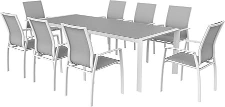 Amazon De Artelia Eden Xl Gartenmobel Essgruppe Aluminium Premium Qualitat Esstisch Set Fur Garten Terrasse Mit Auszugtisch Gartenmobelset Anthrazit