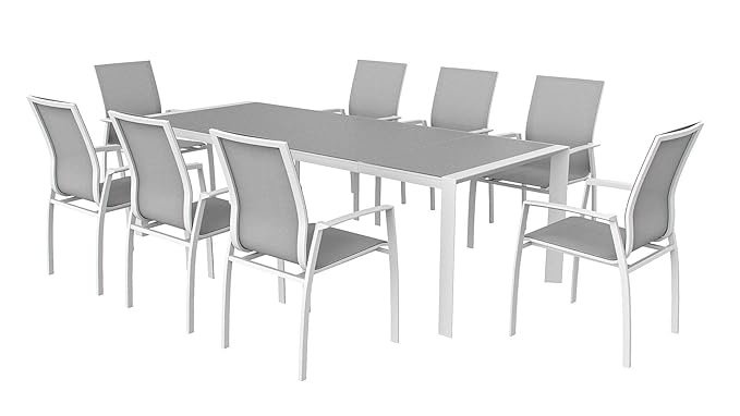 ARTELIA Eden XL Gartenmöbel Essgruppe Aluminium Premium Qualität - Luxus Esstisch Set für Garten, Terrasse mit Auszugtisch, G