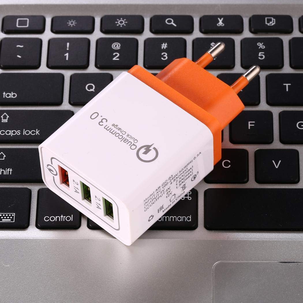 yagot Quick Charge 3.0 USB 3 Ports Handy Wand Home Reise Schnellladegerät Adapter Akkus, Ladegeräte & Netzteile