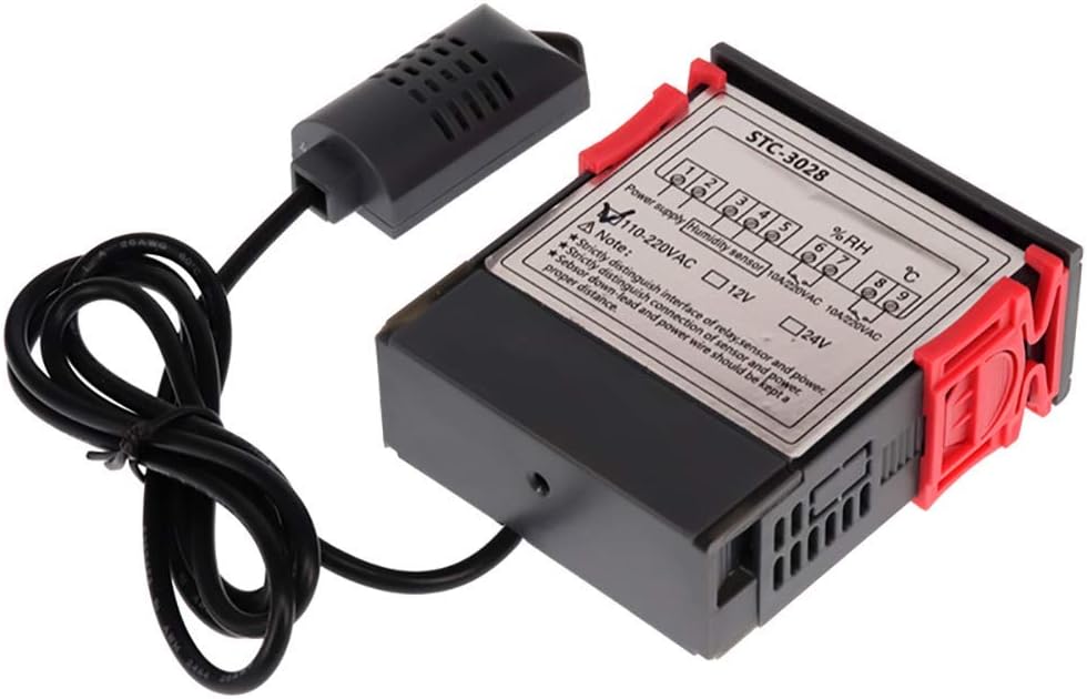 DollaTek Temperature Humidity Controller 220V 2 Relays STC-3028 with Temperature Humidity Sensor Probe Dual Thermostat Humidistat Controller - Image 4