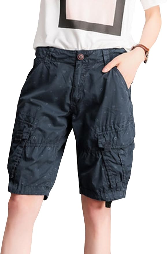 FOURSTEEDS Womens Cotton Loose Muilt-Pockets Camouflage Twill Bermuda Cargo Shorts at Amazon 