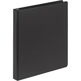 Samsill 1 Inch Document Storage Binder, 100% Recycled Chipboard, Round Ring, 3 Ring Binder, Black