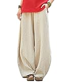 IXIMO Women's Casual Cotton Linen Baggy Pants with