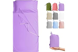 Cozysilk Brand - GANNAFEE Cotton Sleeping Bag Liner with Zipper - 100% Cotton Travel Sheet Sleep Sack Adult - Travel Sleeping Bag for Hotels Camping Hiking