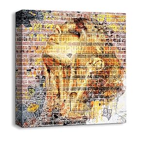 Canvas Wall Art Abstract Bricks Feature Painting Artwork for Home Prints Framed - 12x12 inches