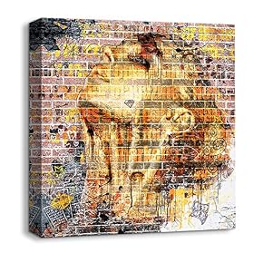 Canvas Wall Art Abstract Bricks Feature...