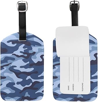 blue camouflage suitcase