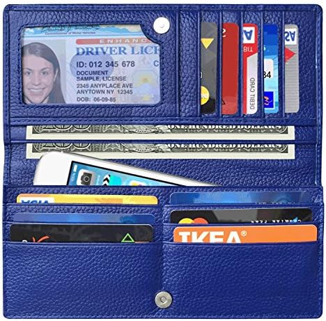 RFID Wallet Womens RFID Blocking Genuine Leather Bifold Slim Wallet Clutch Purse