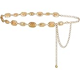 FIORETTO Metal Waist Chain Link Belt for Women Western Cowgirl Boho Turquoise Belts for Dress Jeans Country Concert Outfit