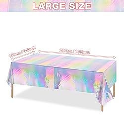 2 Pack Iridescence Plastic Tablecloths Shiny
