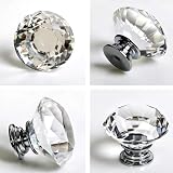 nuosen 4 Pcs Crystal Knobs 40 mm Diamond Drawer Cabinet Door Pulls view 2