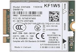 EM7455 Card, 4G LTE WWAN NGFF Module for Latitude, 300 Mbps Max Download Speed, PCIe M.2 Form Factor