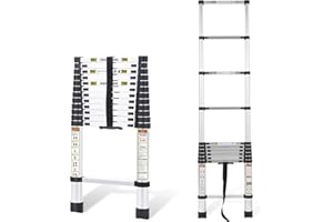 Telescopic Ladder, 16.5FT RIKADE Aluminum Telescoping Ladder with Non-Slip Feet, Portable Extension Ladder for Household and Outdoor Working, 330lb Capacity