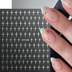 SIMAYKUWA Nail Stickers - Blue Green Star