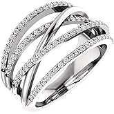 WDIYIEETN 925 Sterling Silver Full Shiny CZ Crystal Diamond Knot Woven Cross Wedding Rings Size 6-10 for Women(9)