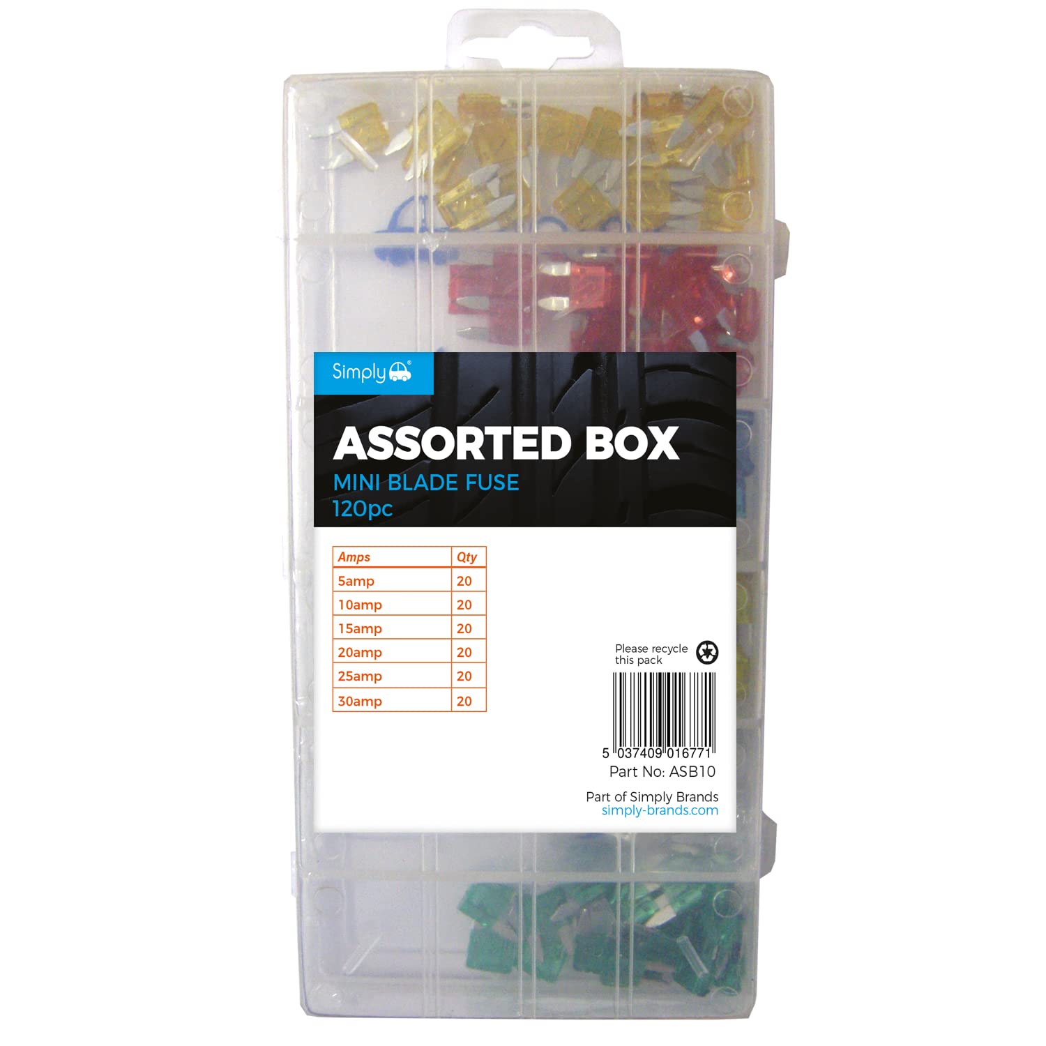 Simply ASB10 Mini Auto Fuse Assorment