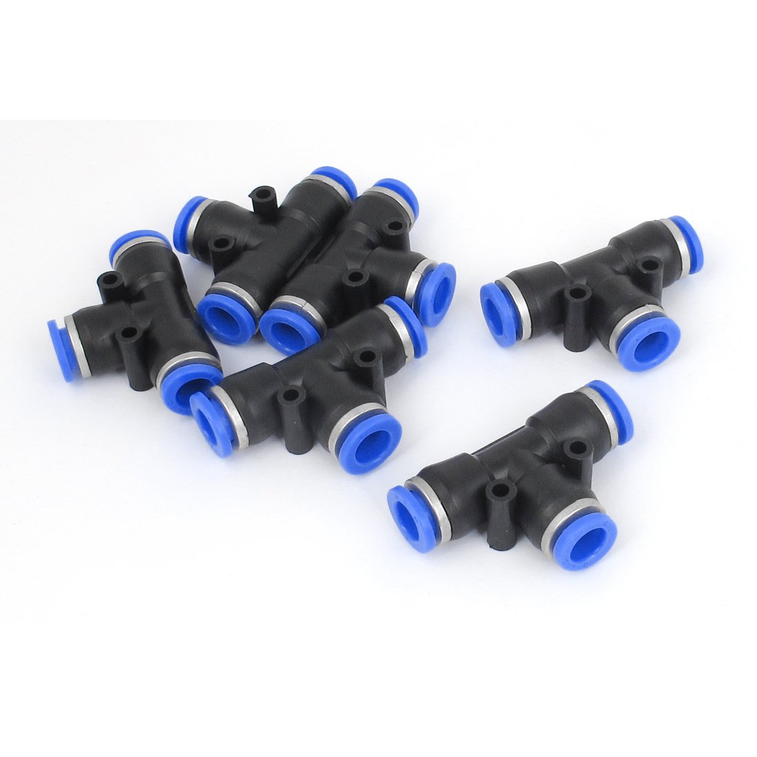 sourcing map 8mm to 8mm T Joint Connector Air Pipe Tube Quick Fittings Coupler 6pcs