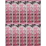 SUNCOM (100 pcs) AG10 Alkaline 1.5V Button Cell Battery Single Use LR1130 LR54 SR1130 SR1130W Watch Toys Remotes Cameras