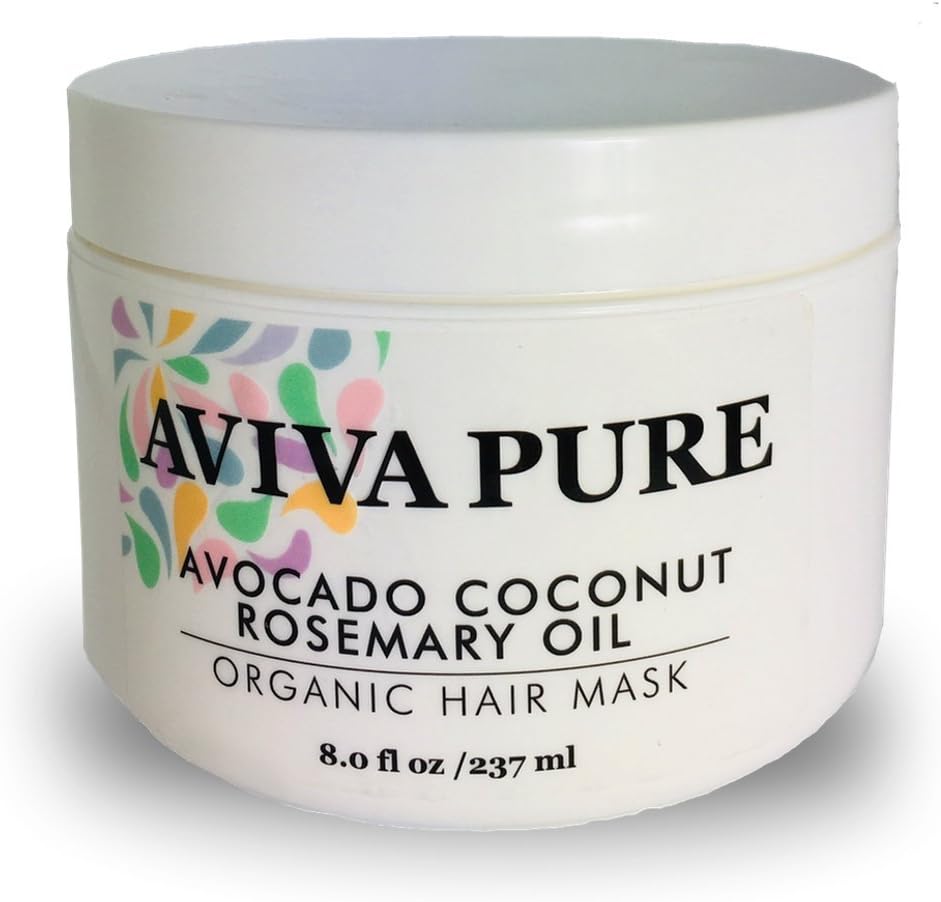 Organic Coconut Avocado Oil Hair Mask for Dry, Damaged Hair and Hair Growth. Hair Mask Treatment. Hair Mask made with ORGANIC Virgin Coconut Oil, Avocado Oil and Rosemary Oil.
