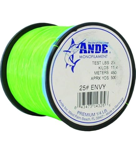 Amazon.com : Ande Monofilament Line (Clear, 25 -Pounds Test, 1/4# Spool) : Monofilament  Fishing Line : Sports & Outdoors