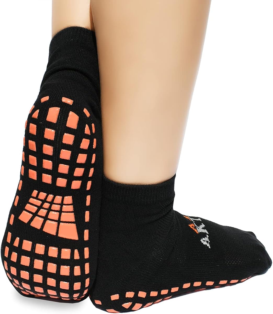 dunaro 24 Pairs ABS Yoga Pilates NonSlip Nubs Socks Stopper Socks for Men and Women Black